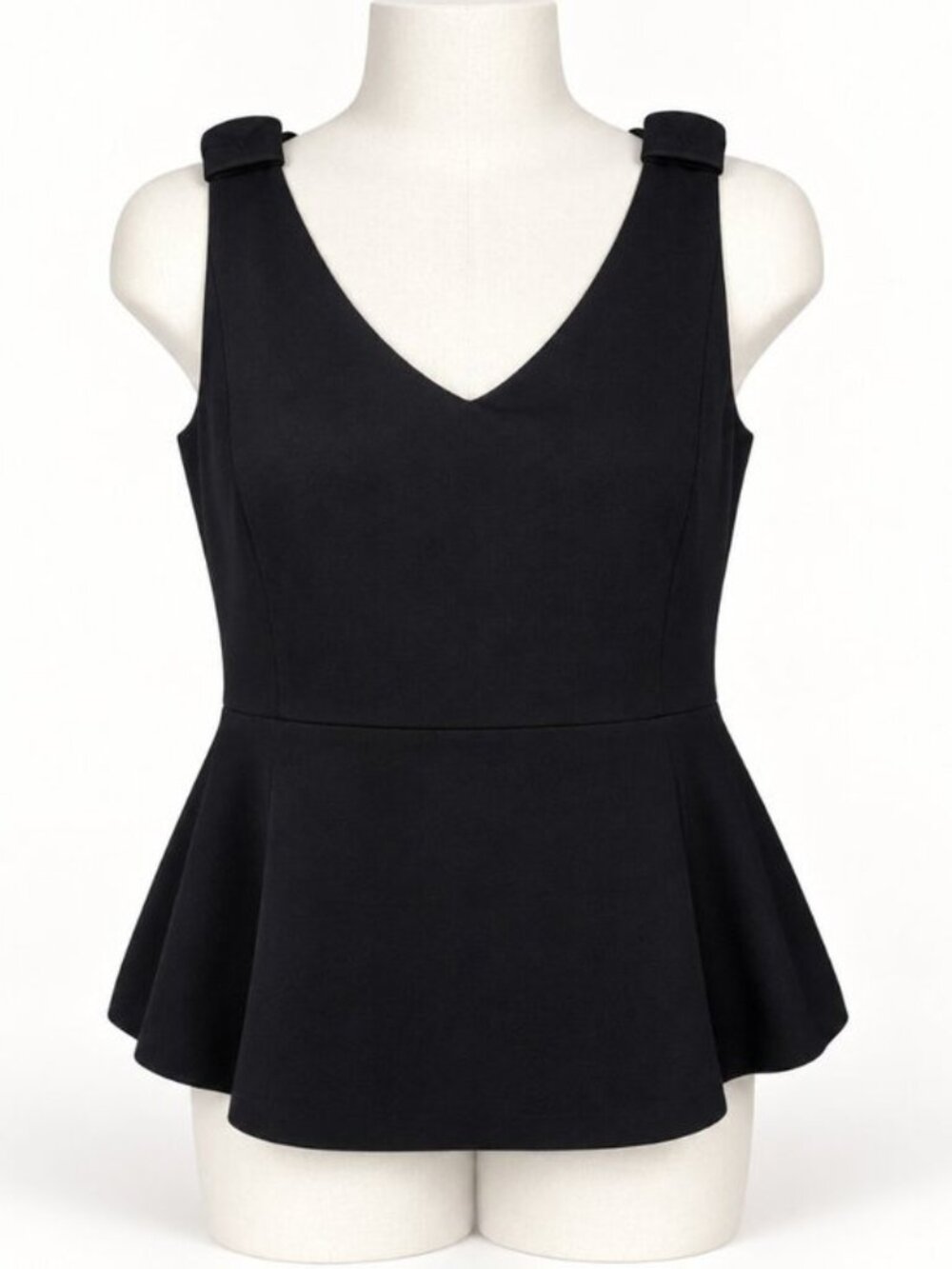Kate Spade New York Black Bow Back Peplum Tank Top